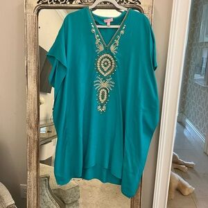 Beautiful teal Lilly Pulitzer oversized tunic dress Size small/Medium